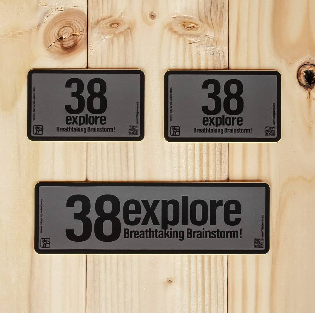 【38EXPLORE】 38Stickers Set　Monochrome