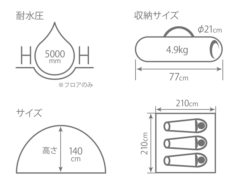 ワンタッチテント カンガルーテントM タン T3-617-TN