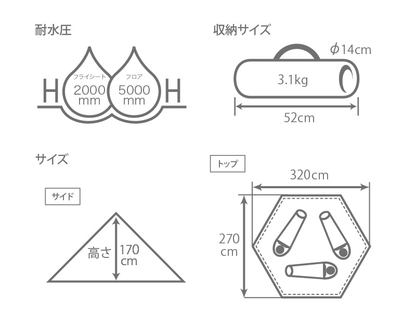 ワンポールテントS
