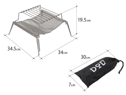 DOD 秘密のグリルちゃん コンパクト 焚き火台 & BBQグリル Q1-506