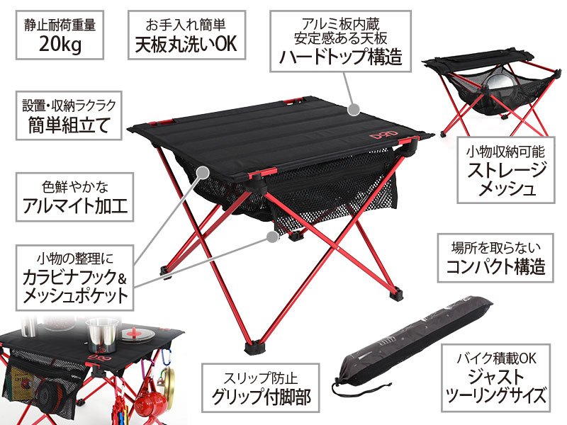 ライダーズテーブル レッド＆ブラック TB1-461