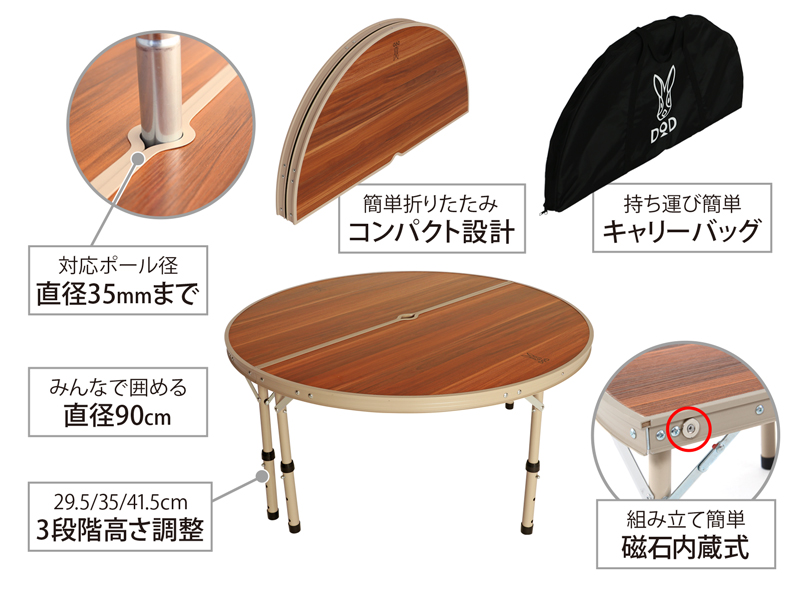ワンポールテントテーブル
