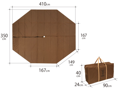 ワンポールテントL用マット ブラウン MA8-771-BR